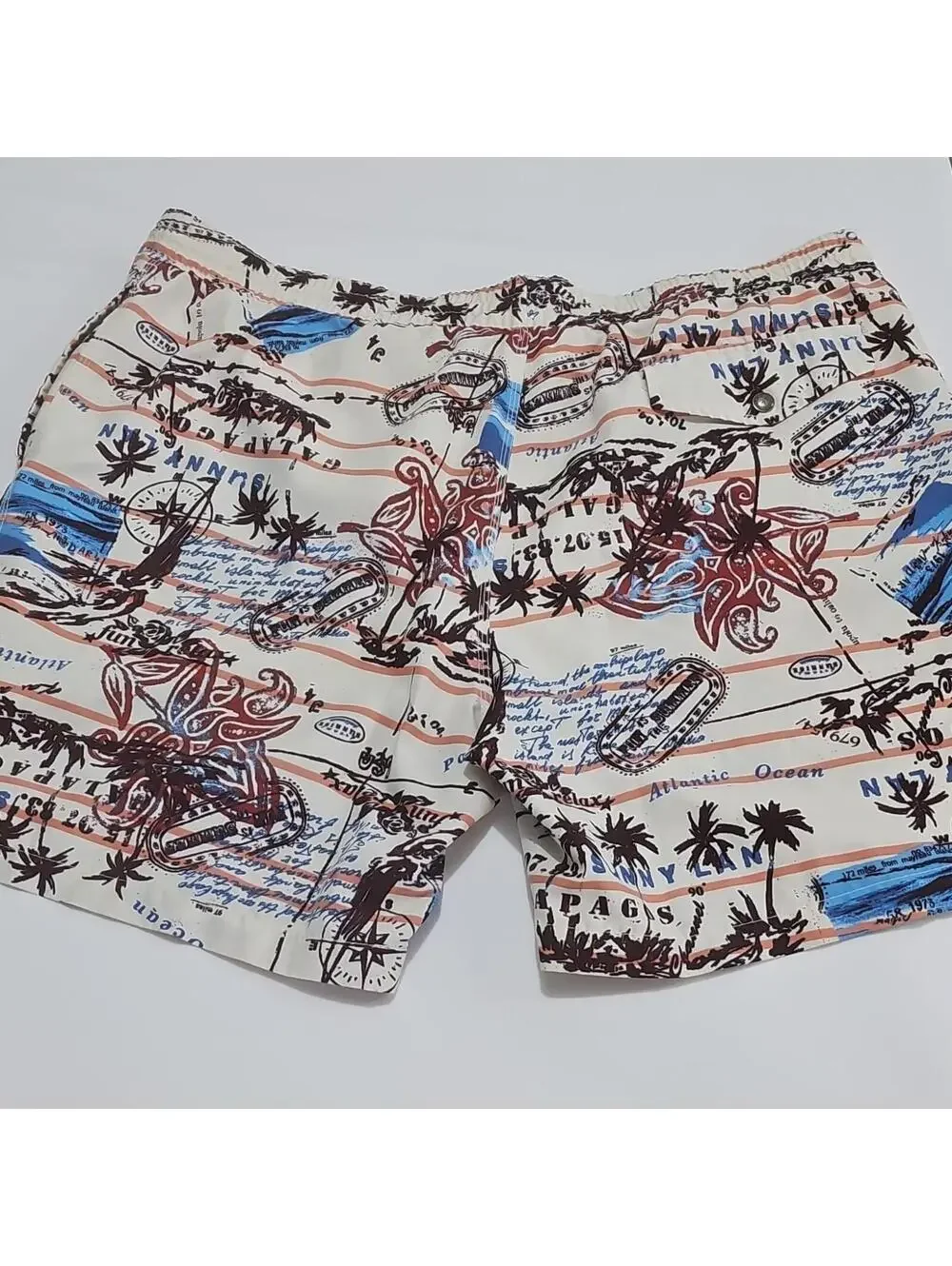 Caribbean Joe Men’s Swim Trunks XL Multicolor‎ Graphic Drawstring Pockets 0124